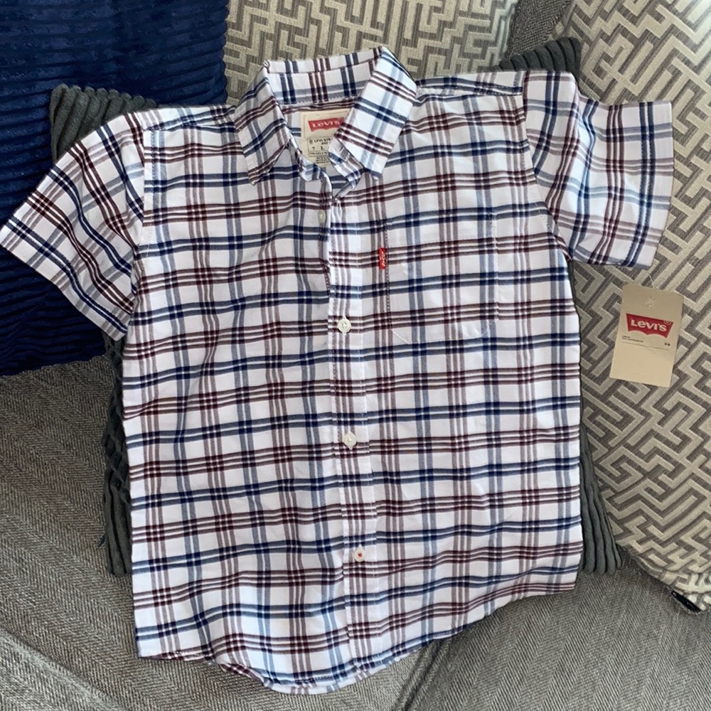 NWT Boys short sleeve flannel